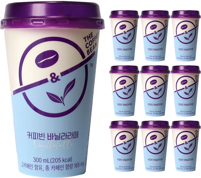 커피빈 바닐라라떼 컵커피, 300ml, 10개 - 쿠팡