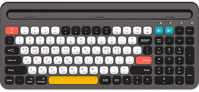 컴스 크래들 스마트폰 태블릿 PC 거치 블루투스 5.0 무선 일반형 키보드, 블랙, AB407