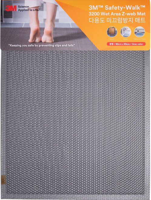 쓰리엠 다용도 미끄럼방지 매트 중형, 회색, 1개