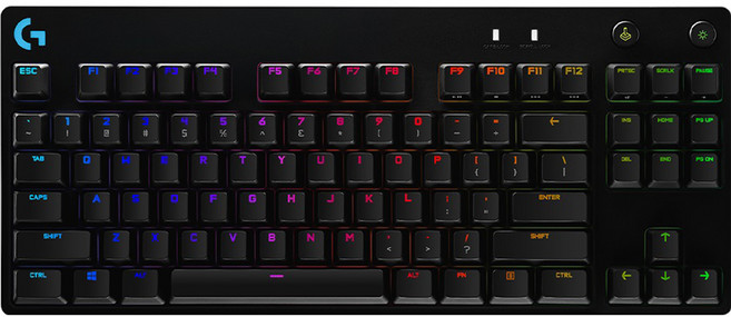 로지텍 PRO TKL GX BLUE 기계식 게이밍 유선 텐키리스 키보드, 혼합색상, YU0039, 청축