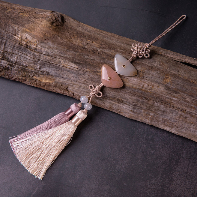 아가명주 한복 소품 삼각자개 매듭 노리개