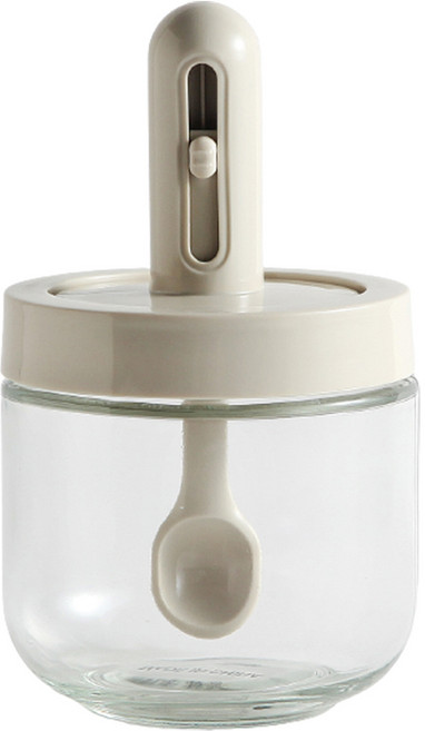 심플글라스 스푼결합 양념통 길이조절 스푼형, 320ml, 1개