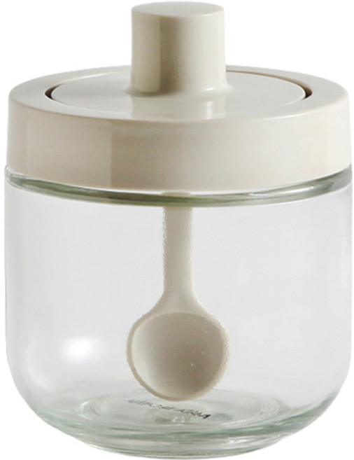 세븐키친 심플글라스 스푼결합 양념통 일반스푼형, 1개, 단품