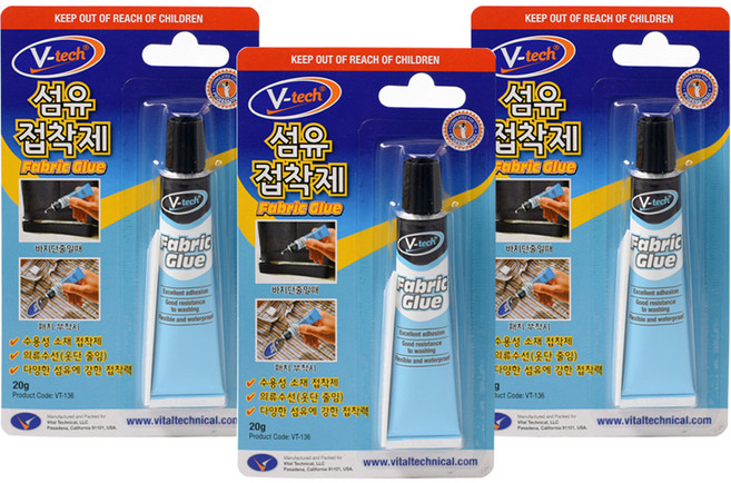 Vtech 섬유 접착제 20g, 3개