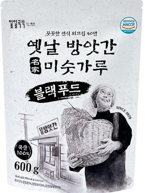 일일곡식 옛날 방앗간 미숫가루 블랙푸드, 600g, 1개