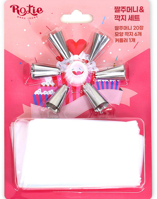 로티 짤주머니 모양깍지 6종 세트, 1세트