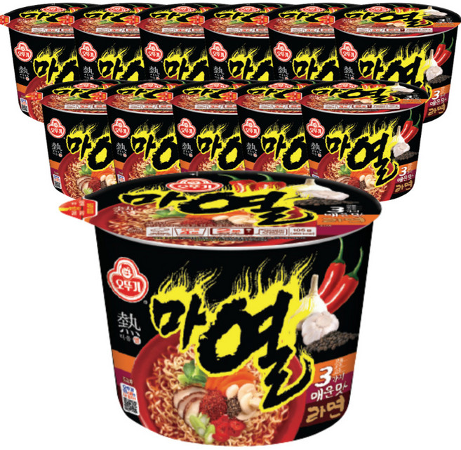 오뚜기 마열 라면 105g, 12개