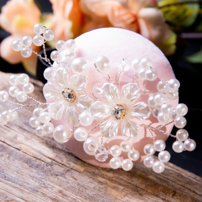 아가명주 여아용 마가렛 플라워 머리띠