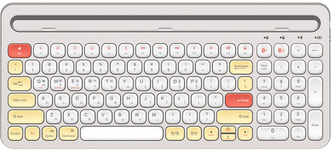 컴스 크래들 스마트폰 태블릿 PC 거치 블루투스 5.0 무선 일반형 키보드, 화이트, AB406