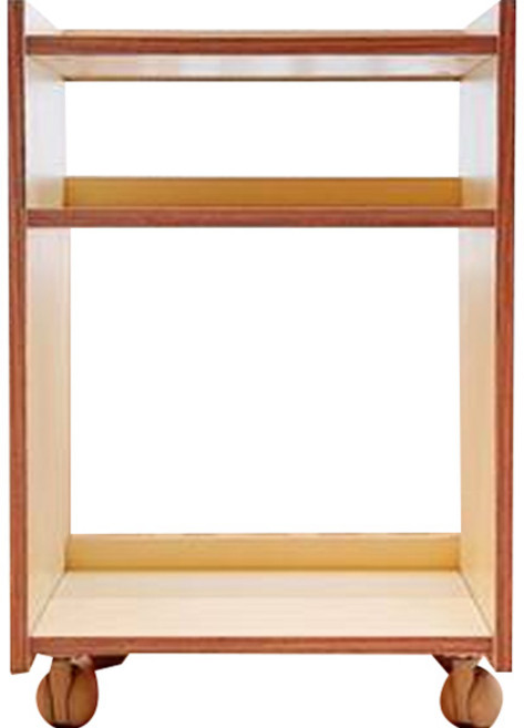 맘스보드 모디북 카트 이동식 책장, 아이보리버터, 3단