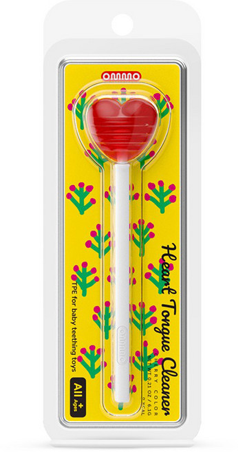 옴모 하트 캔디 혀클리너 레드 체리, 6.2g, 1개