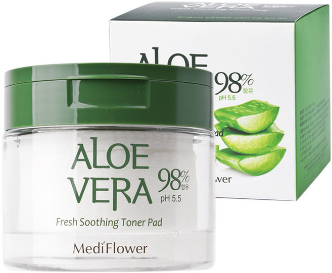 메디플라워 알로에 베라 프레쉬 수딩 토너패드 180ml, 60매입, 1개