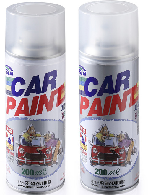 일신 스프레이 칼라페인트 + 마감용투명 카페인트 세트 200ml 현대, 스파클링메탈 UYS 297, 1세트