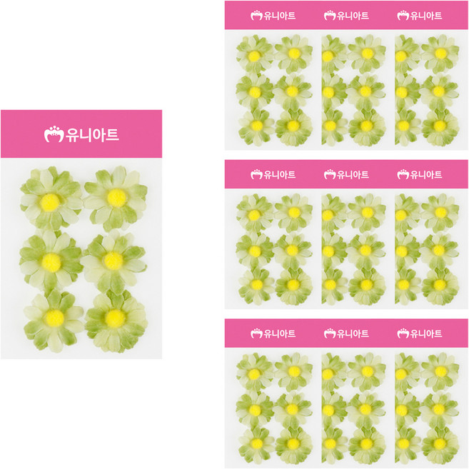 Uniart 迷你雛菊人造花, 綠色, 10個