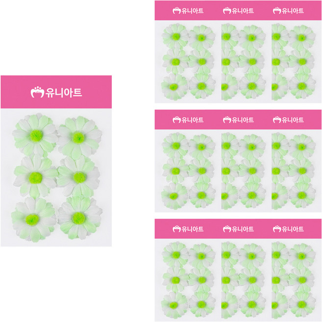 Uniart 迷你雛菊人造花, 淺綠色, 10個