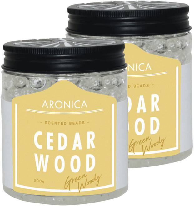아로니카 센티드 비즈 방향제 본품, 200g, 2개, 시더우드