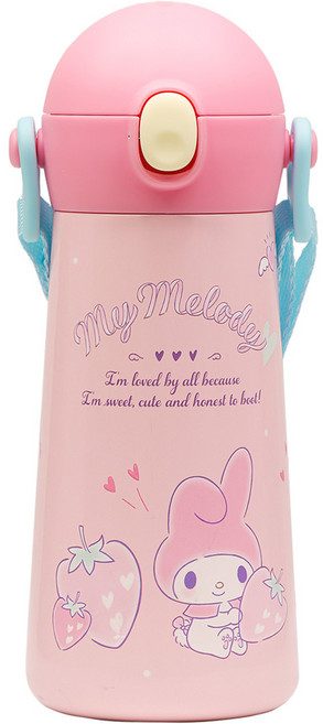 릴팡 더보틀 원터치 어깨끈 이중스텐 물통, 마이멜로디, 460ml, 1개