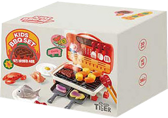 마이리틀타이거 키즈 바베큐 주방놀이 세트, 혼합색상, 1개