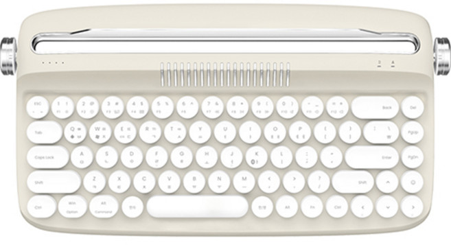 엑토 레트로2 미니 블루투스 유무선겸용 텐키리스 키보드, 샌드 베이지, B307
