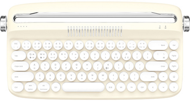 엑토 레트로2 미니 블루투스 유무선겸용 텐키리스 키보드, 버터 아이보리, B307