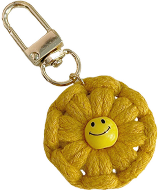 꼬까 스마일 데이지 자동차 키링, 1개, 옐로우