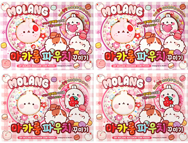 몰랑 마카롱 파우치 꾸미기 4종 세트, 랜덤발송, 1세트