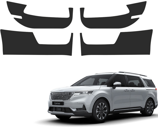 메이튼 4세대 스크래치 순정 컬러 가죽 도어커버, 기아 카니발 KA4, 블랙