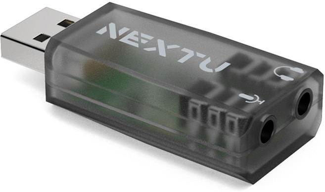 넥스트유 A타입-3.5mm 스피커/마이크 외장 사운드카드, 1개, NEXT-AV2305