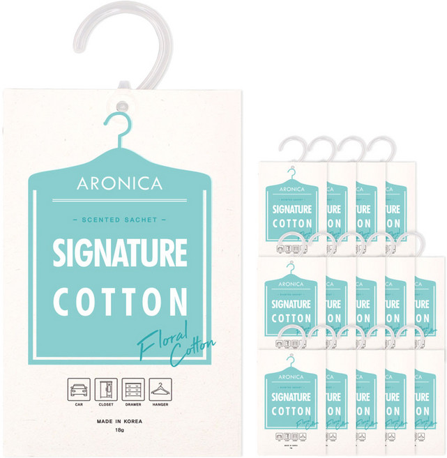 아로니카 센티드 샤쉐 옷걸이형 옷장 방향제, 18g, 15개, 시그니처코튼