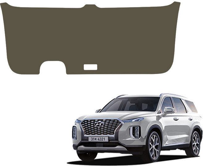 메이튼 순정 컬러 가죽 스크래치 트렁크 도어 커버 SC, 현대 팰리세이드, 카키