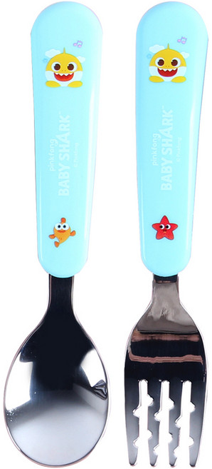 아이조움 아기상어 베이비스푼포크세트, 혼합색상, 스푼 + 포크, 1세트