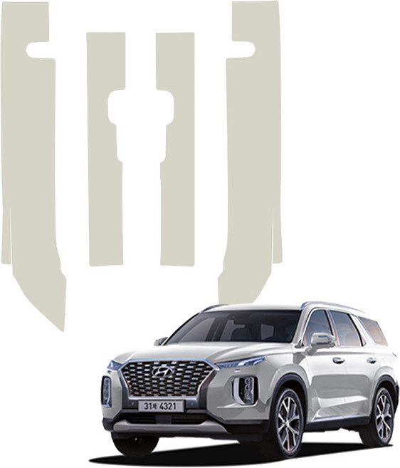 메이튼 순정 가죽 스크래치 도어스텝 커버, 바닐라베이지, 현대 팰리세이드