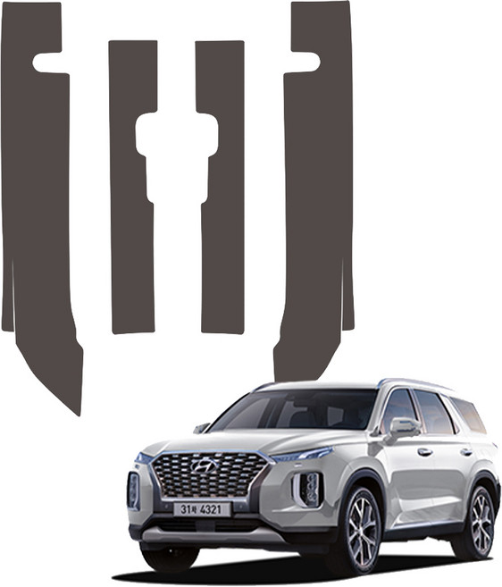 메이튼 순정 가죽 스크래치 도어스텝 커버, 현대 팰리세이드, 다크브라운