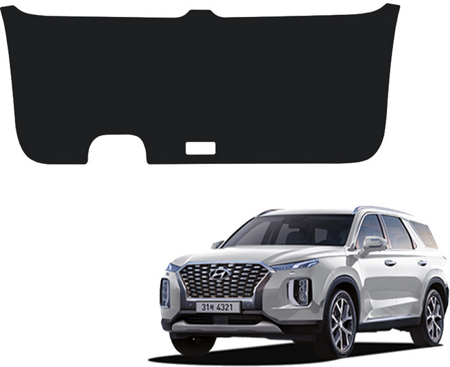 메이튼 순정 컬러 가죽 스크래치 트렁크 도어 커버, 현대 팰리세이드, 블랙