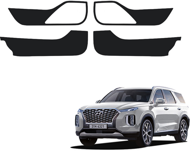 메이튼 순정 가죽 스크래치 도어커버, 현대 팰리세이드, 블랙