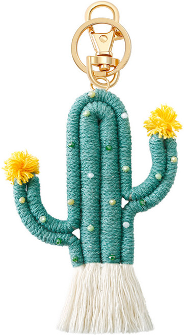 레전드C 마크라메 선인장태슬 자동차키링 열쇠고리, D, 1개