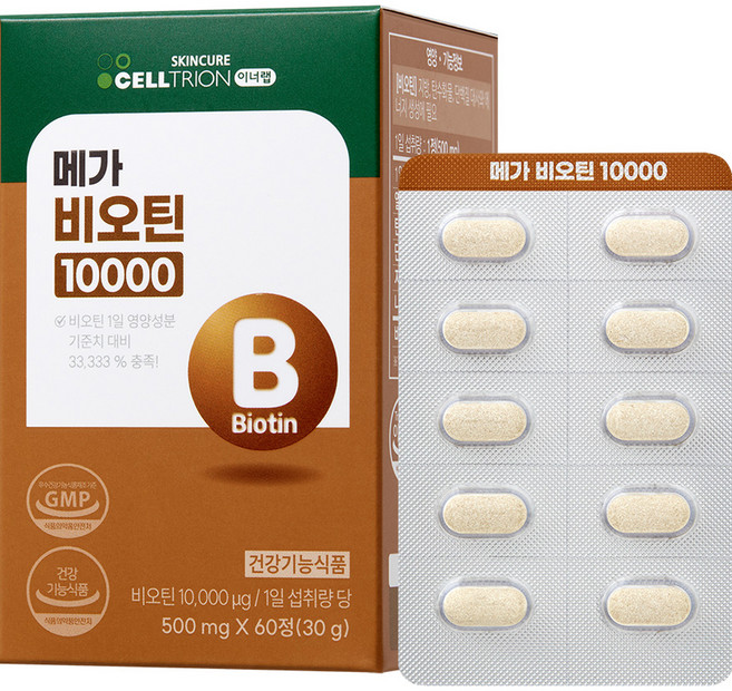 이너랩 메가 비오틴 10000, 60정, 1개