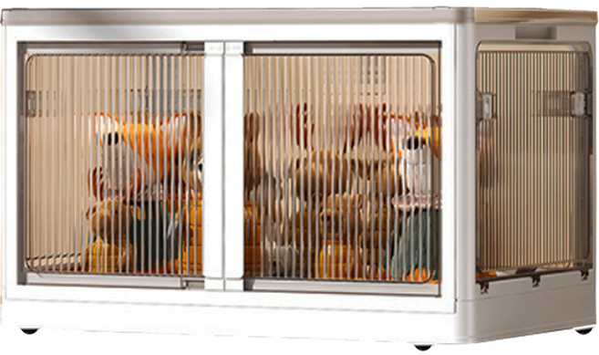 마이닝 코모드 양문형 5면 오픈도어 이동식 폴딩 플라스틱 리빙박스 41리터 1호, 화이트, 1개