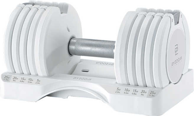 바이줌 5단 무게조절 덤벨 화이트, 11kg, 1개