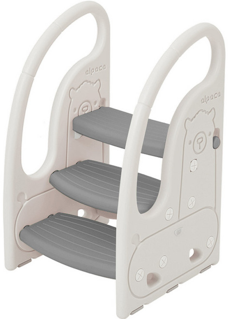 BeneBene 유아용 알파카 2단 3단 트랜스폼 디딤대, 그레이, 1개
