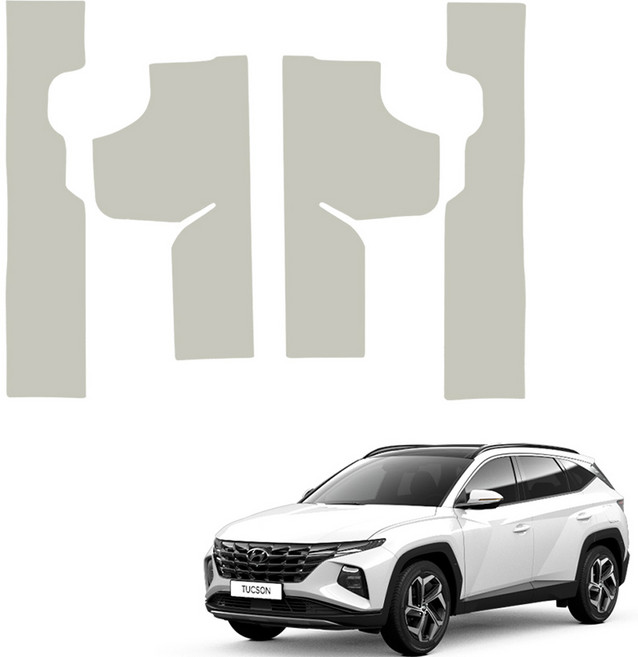 메이튼 스크래치 순정 컬러 가죽 가솔린 디젤 도어스텝 커버 SC, 현대 투싼 NX4, 웜그레이