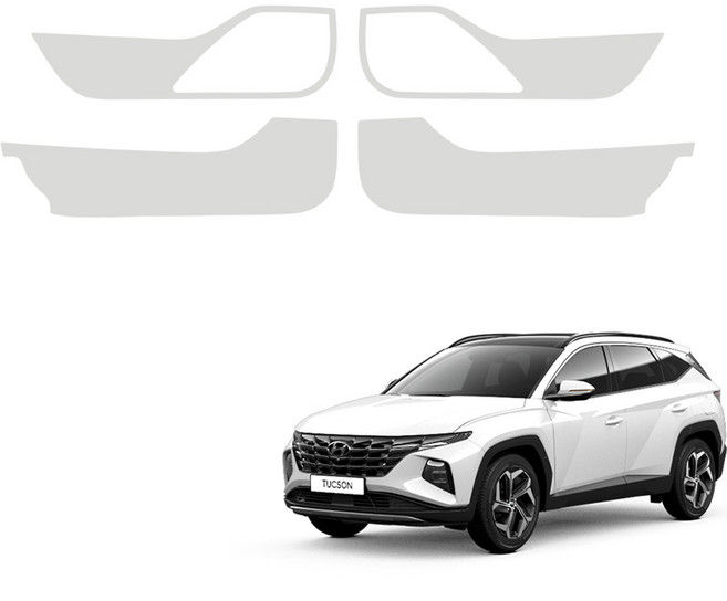 메이튼 스크래치 순정 컬러 가죽 도어커버 SC, 현대 투싼 NX4, 라이트그레이