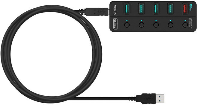 넥스트유 5포트 USB3.2 10G 유전원 멀티허브 NEXT-UH345-10G, 1개