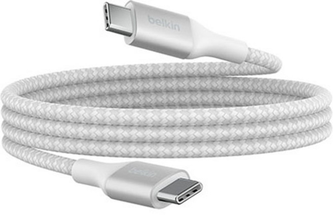 벨킨 C타입-C타입 부스트업 브레이디드 고속 충전 케이블 240W CAB015bt, 1m, 화이트(CAB015bt1MWH), 1개