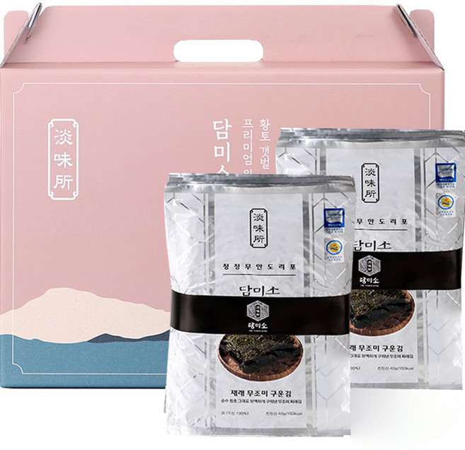 담미소 재래 무조미 구운김 2속 랜덤발송 선물세트, 800g, 1개