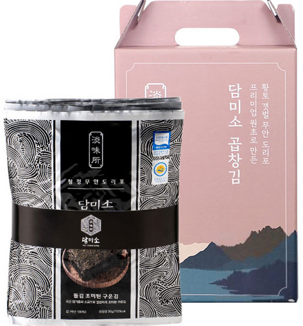 담미소 돌김 조미된 구운김 1속 랜덤발송 선물세트, 350g, 1세트