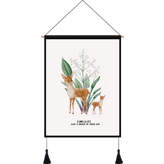 알로데 그린 식물 벽장식 패브릭 행잉 포스터, NO. 11