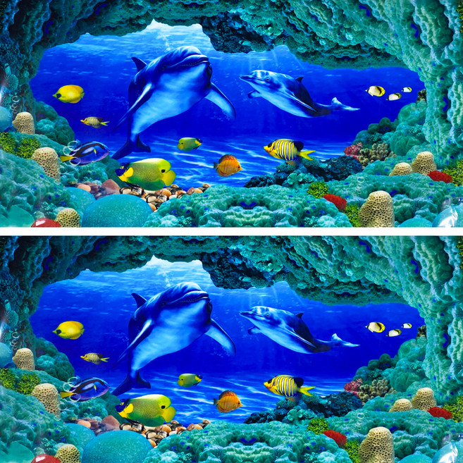 미미네아쿠아 돌고래 바다동굴 어항 백스크린 2p, 혼합색상