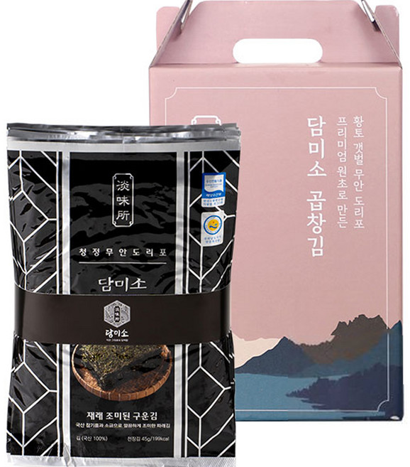 담미소 재래 조미된 구운김 1속 랜덤발송 선물세트, 450g, 1개