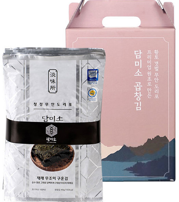 담미소 재래 무조미 구운김 1속 랜덤발송 선물세트, 400g, 1개